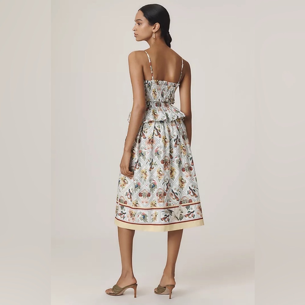 By Anthropologie Smocked Peplum Midi Dress - Picture 4 of 4